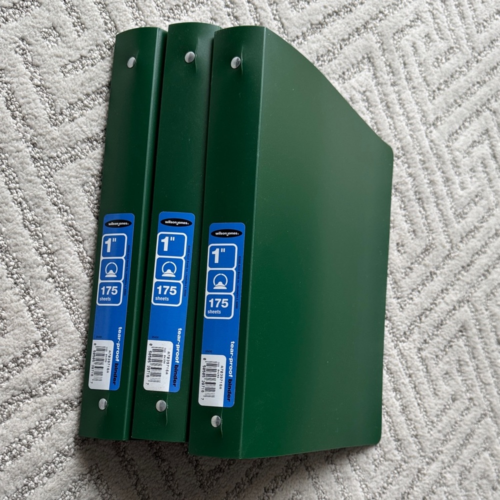 Set of 3 1 inch binders from Wilson Jones